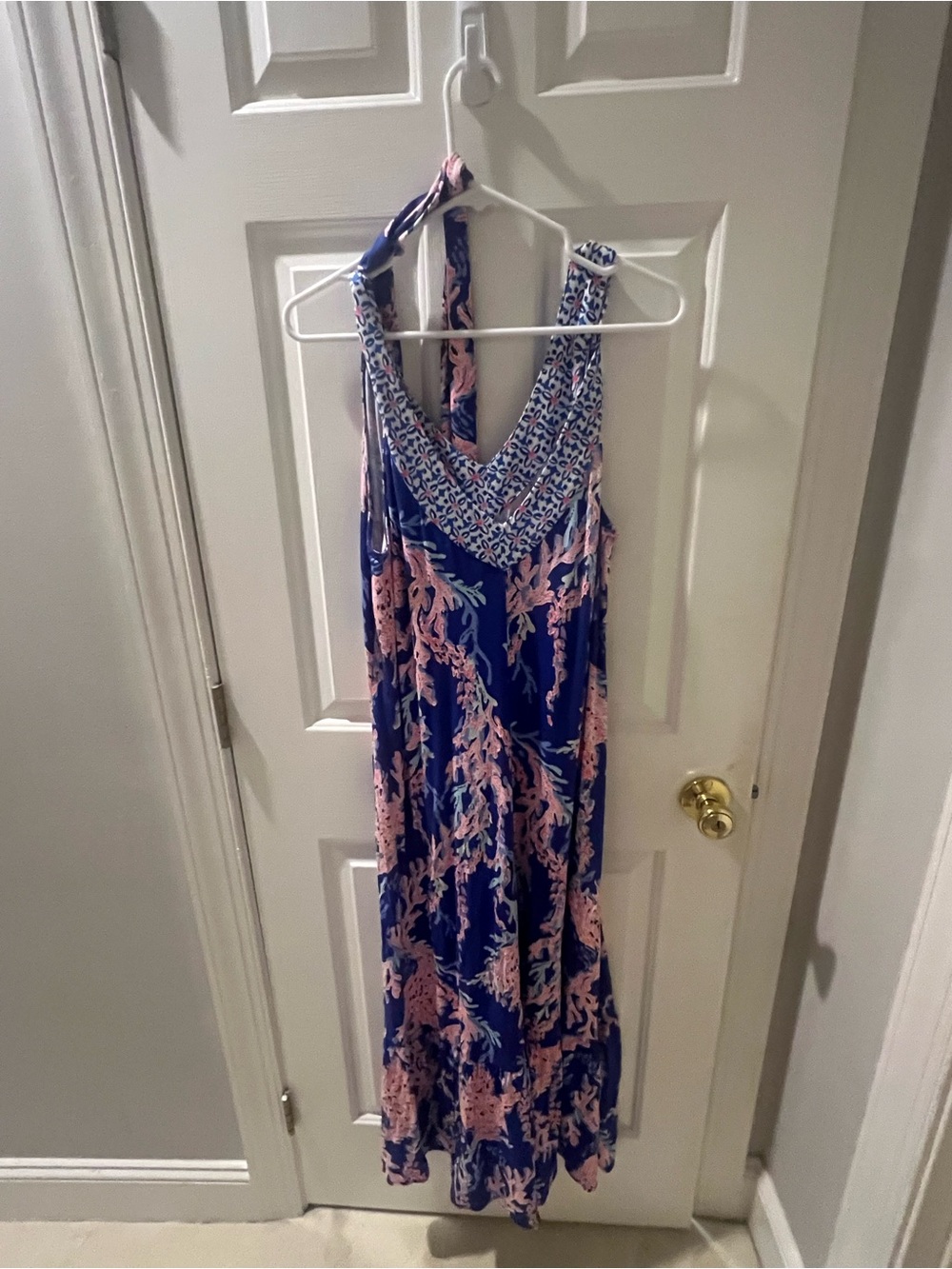 NWT Lily Pulitzer Sleeveless Blue and Pink Floral Maxi Dress